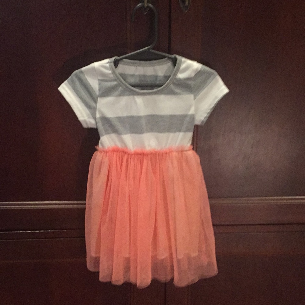 2t Coral and grey spring dress!